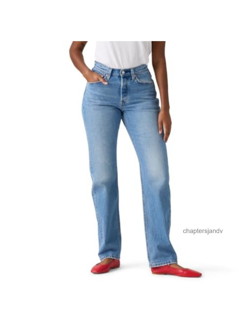 Women's 501 Curve High Rise Straight Leg Jeans Low Stretch Denim